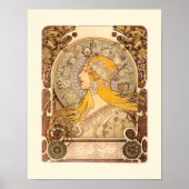 Zodiac van Alphonse Mucha Poster (Voorkant)