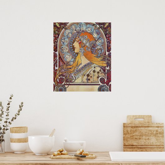 Zodiac van Alphonse Mucha Poster (Keuken)