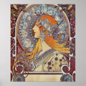 Zodiac van Alphonse Mucha Poster (Voorkant)
