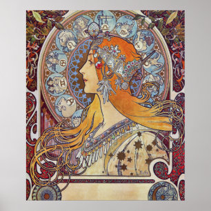 Zodiac van Alphonse Mucha Poster