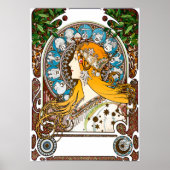 Zodiac van Alphonse Mucha Poster (Voorkant)