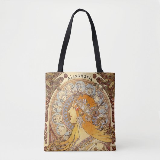 Zodiac van Alphonse Mucha Tote Bag (Voorkant)