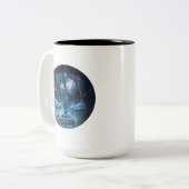 Zodiac van Libra Blue en Black Waterverf Tweekleurige Koffiemok (Voorkant links)