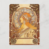 Zodiac van Mucha Briefkaart (Voorkant)