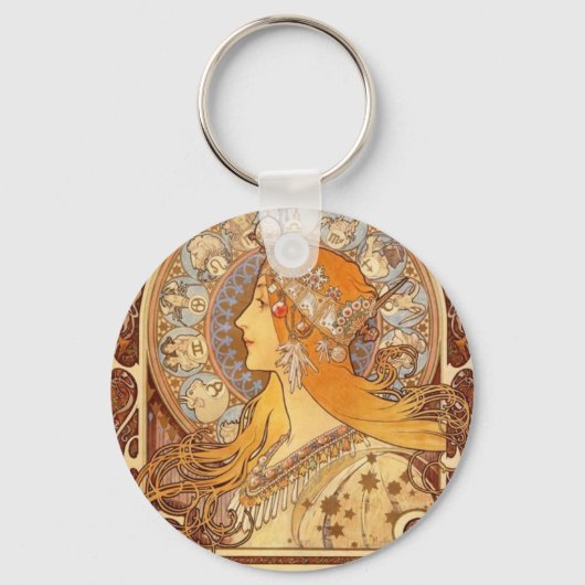 Zodiac van Mucha Sleutelhanger (Voorkant)