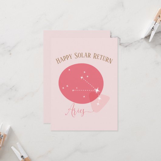 Zodiac Verjaardag Ram Platte Kaart (Voorkant / Achterkant in situ)