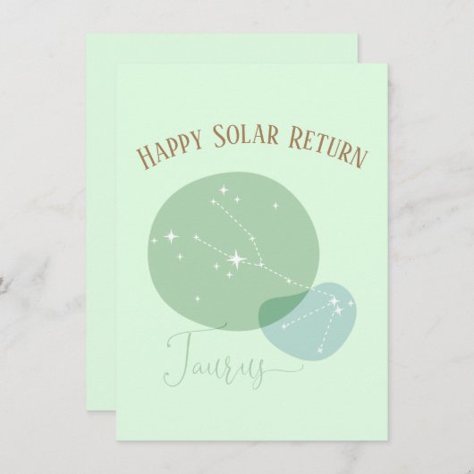 Zodiac Verjaardag Stier Platte Kaart (Voorkant / Achterkant)