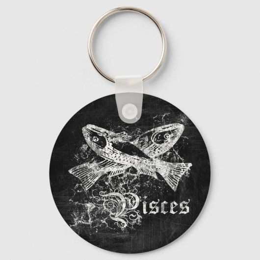 Zodiac Vintage Vissen Sleutelhanger (Voorkant)