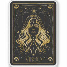 Zodiac Virgo Astrologisch Zwart & Goud Sticker