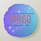 Zodiac Virgo Blue Gradient Sierkussen Rond Kussen (Voorkant)