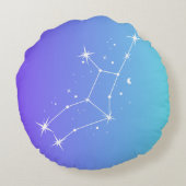 Zodiac Virgo Blue Gradient Sierkussen Rond Kussen (Achterkant)