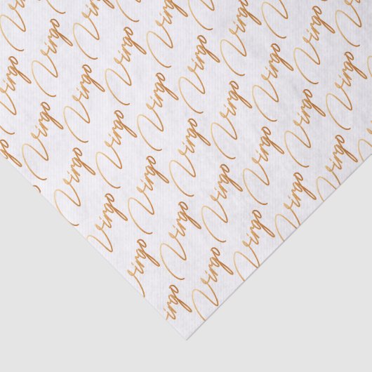 Zodiac "Virgo" Gold Script Tissue Paper Tissuepapier (Detail)