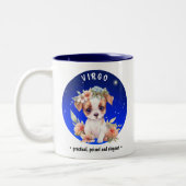 Zodiac Virgo Schattigee Waterverf Dog aangepaste n Tweekleurige Koffiemok (Links)