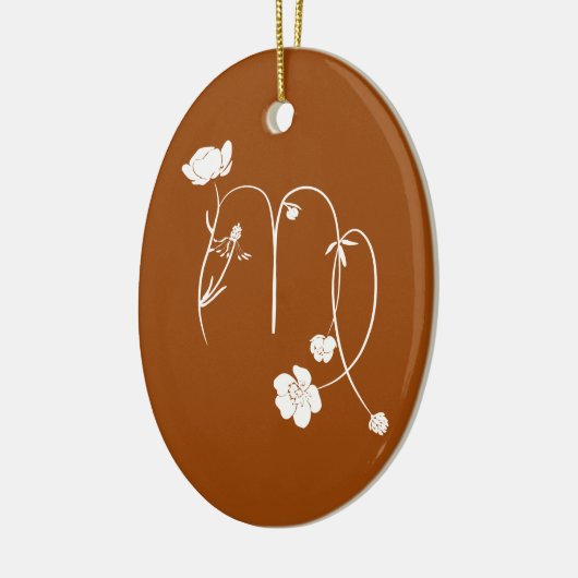 Zodiac Virgo, stijlvol monogram Keramisch Ornament (Links)