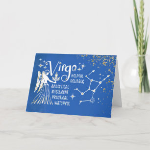 Zodiac Virgo Verjaardag met sterrenbeeld sterrenbe Kaart