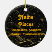 Zodiac Vissen Gepersonaliseerde Astrologie Ornamen Keramisch Ornament (Achterkant)