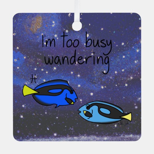 Zodiac Vissen "Ik heb het te druk met zwerven." Metalen Ornament (Voorkant)