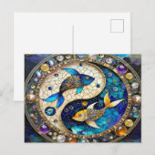 Zodiac - Vissen Vissen Yin en Yang Feestdagenkaart (Voorkant / Achterkant)