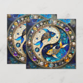 Zodiac - Vissen Vissen Yin en Yang Feestdagenkaart (Voorkant / Achterkant)