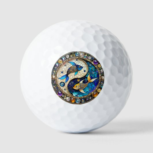 Zodiac - Vissen Vissen Yin en Yang Golfballen (Voorkant)