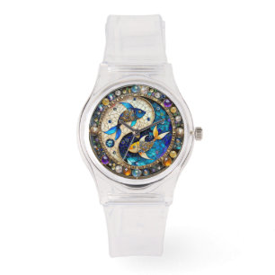Zodiac - Vissen Vissen Yin en Yang Horloge