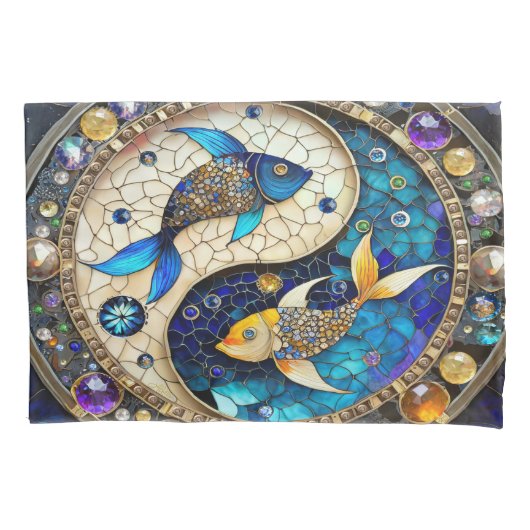 Zodiac - Vissen Vissen Yin en Yang Kussensloop (Voorkant)