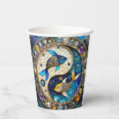 Zodiac - Vissen Vissen Yin en Yang Papieren Bekers (Achterkant)