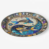 Zodiac - Vissen Vissen Yin en Yang Papieren Bordje (Gekanteld)
