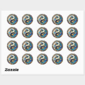 Zodiac - Vissen Vissen Yin en Yang Ronde Sticker (Vel)