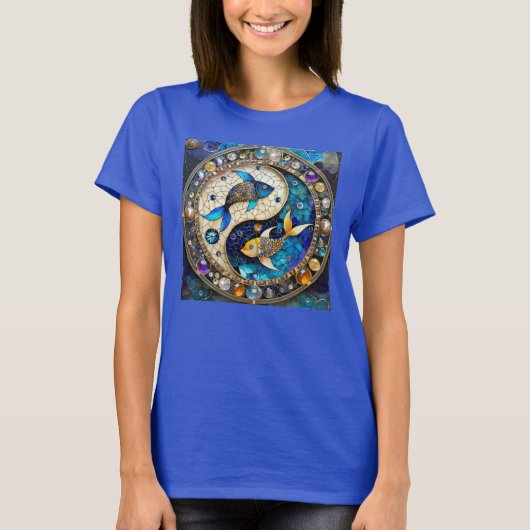 Zodiac - Vissen Vissen Yin en Yang T-shirt (Voorkant)