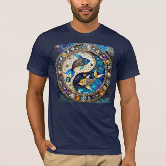 Zodiac - Vissen Vissen Yin en Yang T-shirt (Voorkant)