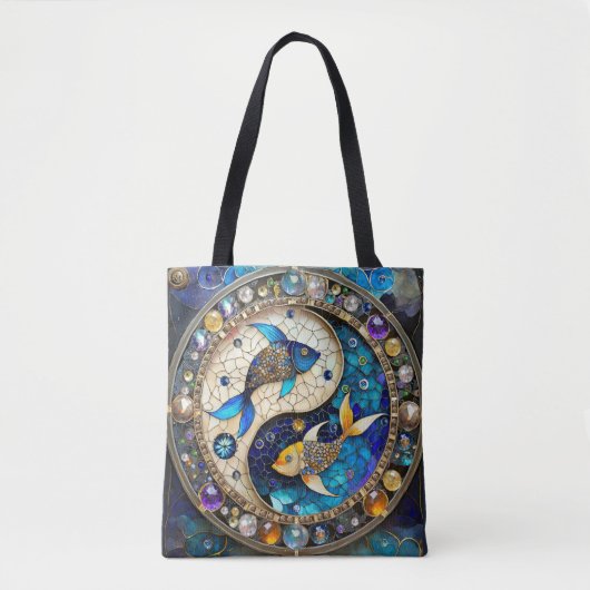 Zodiac - Vissen Vissen Yin en Yang Tote Bag (Voorkant)