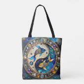 Zodiac - Vissen Vissen Yin en Yang Tote Bag (Achterkant)