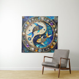 Zodiac - Vissen Vissen Yin en Yang Wandkleed