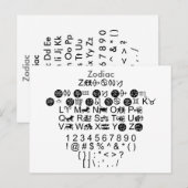 Zodiac - Voorbeeldvel Zazzle Font met gids Briefkaart (Voorkant / Achterkant)