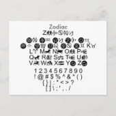 Zodiac - Voorbeeldvel Zazzle Font met gids Briefkaart (Voorkant)