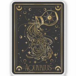 Zodiac Waterman Astrologie Zwart & Goud Sticker