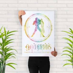 Zodiac Waterman Compatibiliteit Design Poster