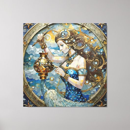 Zodiac - Waterman De Waterdrager Canvas Afdruk (Voorkant)