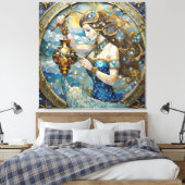 Zodiac - Waterman De Waterdrager Canvas Afdruk (Insitu (Slaapkamer))