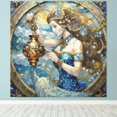 Zodiac - Waterman De Waterdrager Canvas Afdruk (Insitu (Houten vloer))