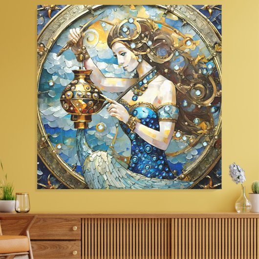 Zodiac - Waterman De Waterdrager Canvas Afdruk (Insitu (Woonkamer))