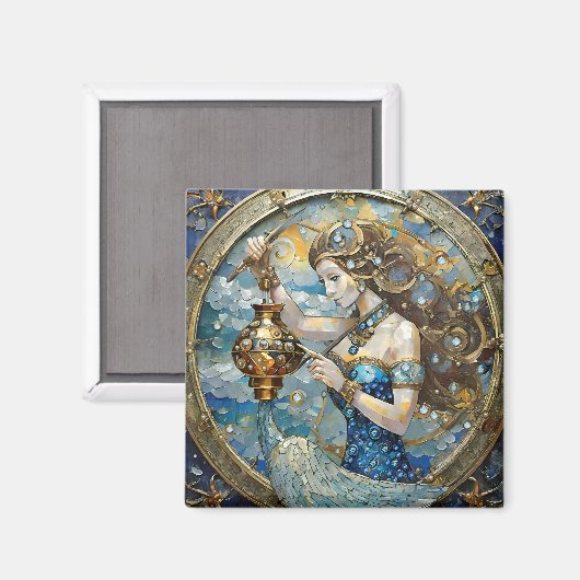 Zodiac - Waterman De Waterdrager Magneet (Voorkant / Achterkant)