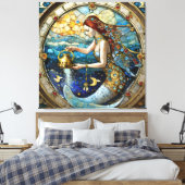 Zodiac - Waterman De Waterdrager Zeemeermin Canvas Afdruk (Insitu (Slaapkamer))