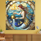 Zodiac - Waterman De Waterdrager Zeemeermin Canvas Afdruk (Insitu (Woonkamer))