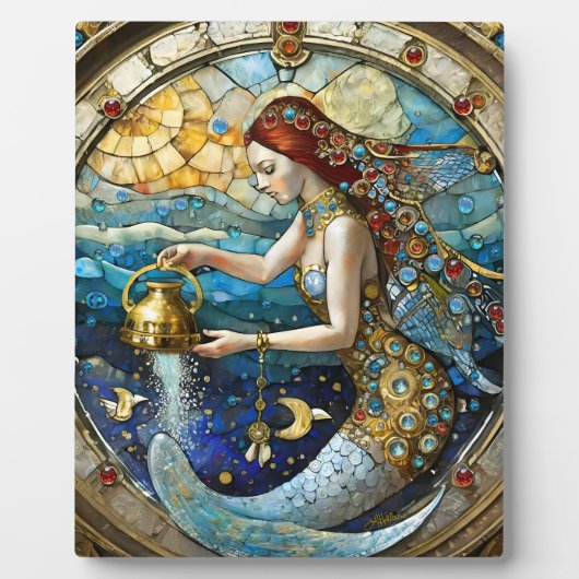 Zodiac - Waterman De Waterdrager Zeemeermin Fotoplaat (Voorkant)