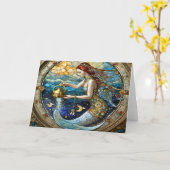 Zodiac - Waterman De Waterdrager Zeemeermin Kaart (Gele Bloem)