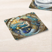 Zodiac - Waterman De Waterdrager Zeemeermin Kartonnen Onderzetters (Schuin)