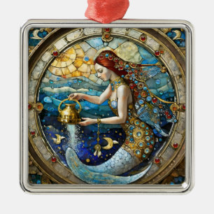 Zodiac - Waterman De Waterdrager Zeemeermin Metalen Ornament
