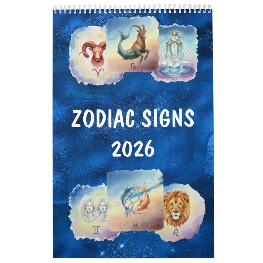 Zodiac Waterverf Kunst Astrologisch  Kalender (Hoes)